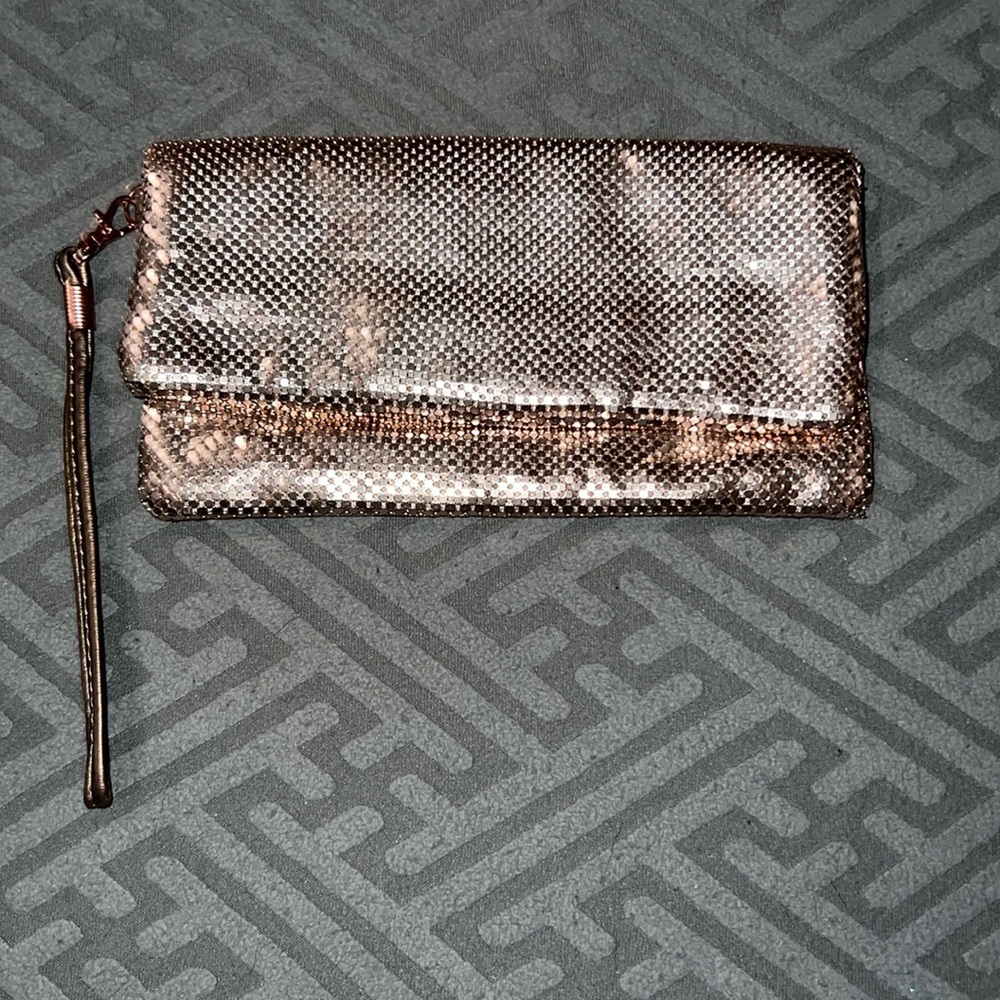 Christopher & Bank rose gold clutch